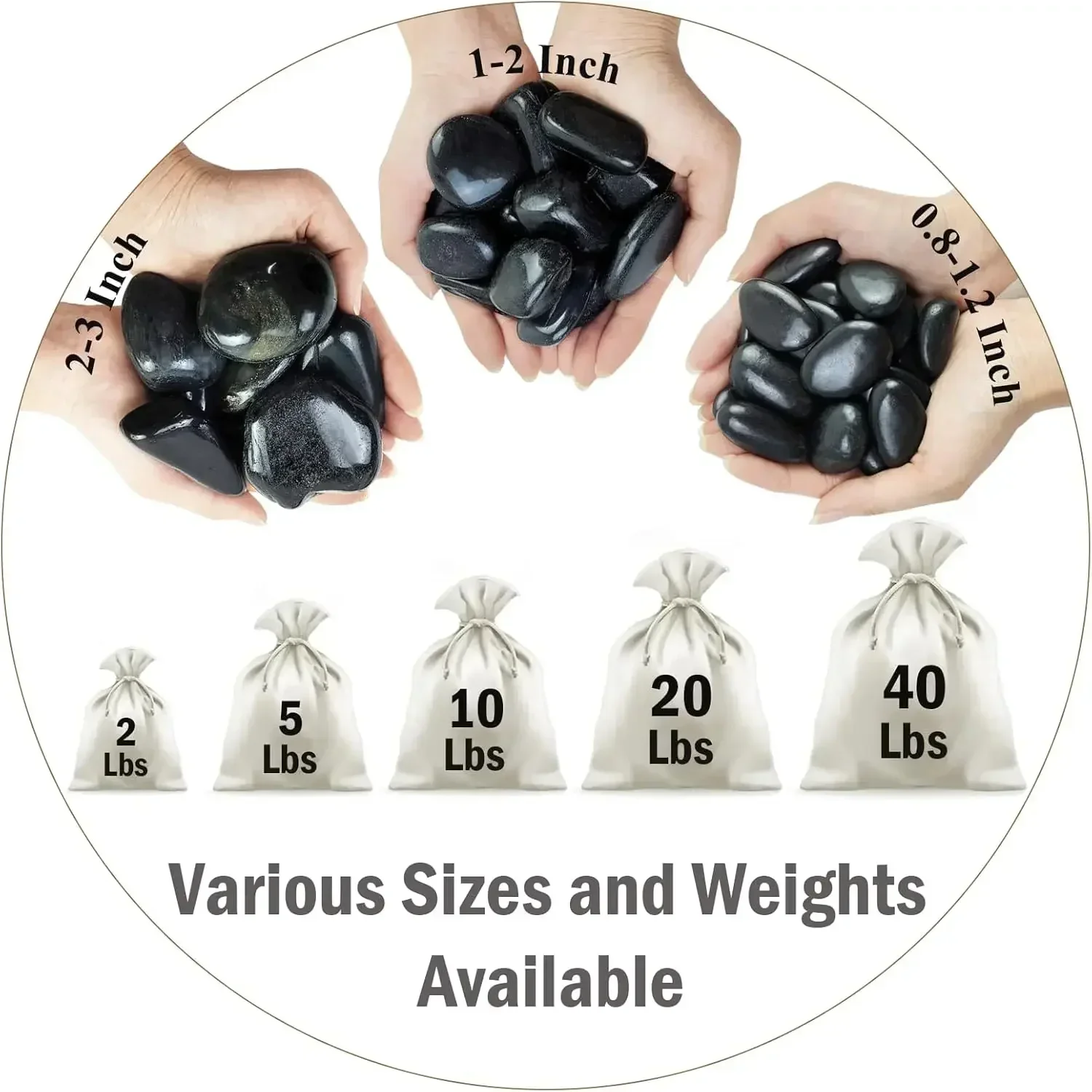 40 lbs Black River Rocks for L - Planted Aquarium With Rocks 评论和价格