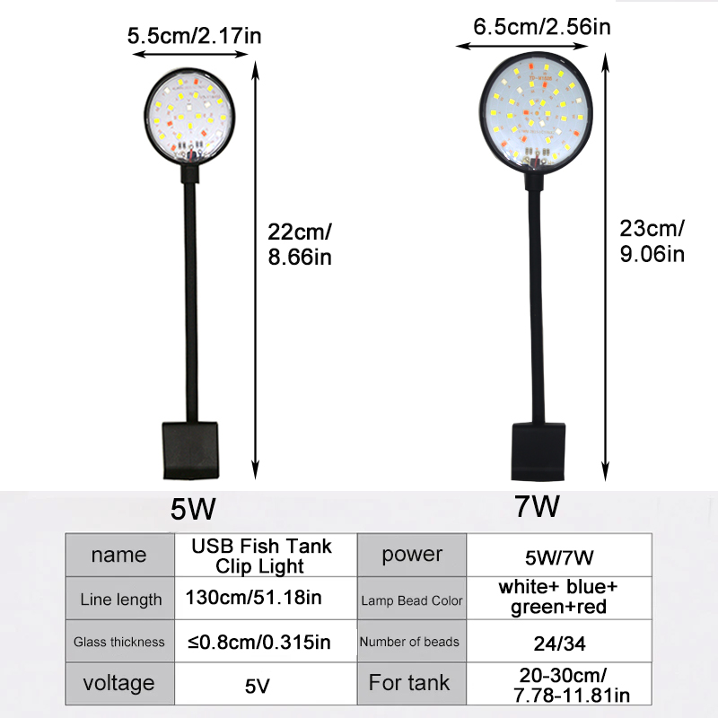 USB Aquarium LED Lamp Fish Tan - Aquarium Plant Light 评论和价格