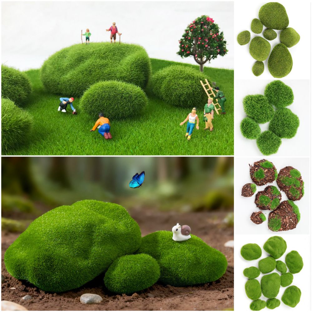 2/4/6/10PCS Green Artificial M - Planted Aquarium With Rocks 评论和价格
