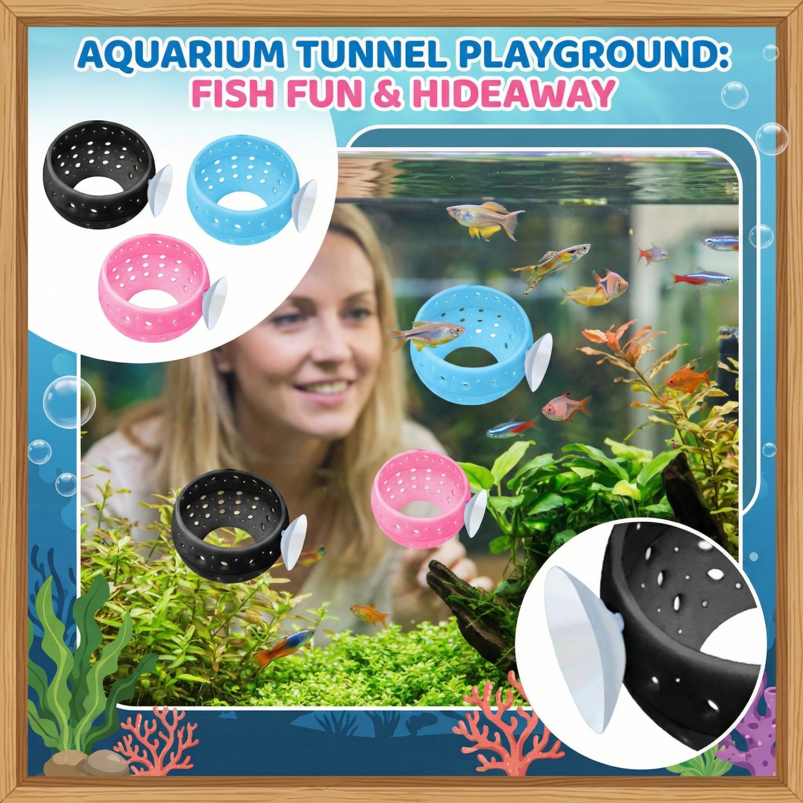 Betta Bulb Hide Tunnel Aquariu - Planted Aquarium Materials 评论和价格