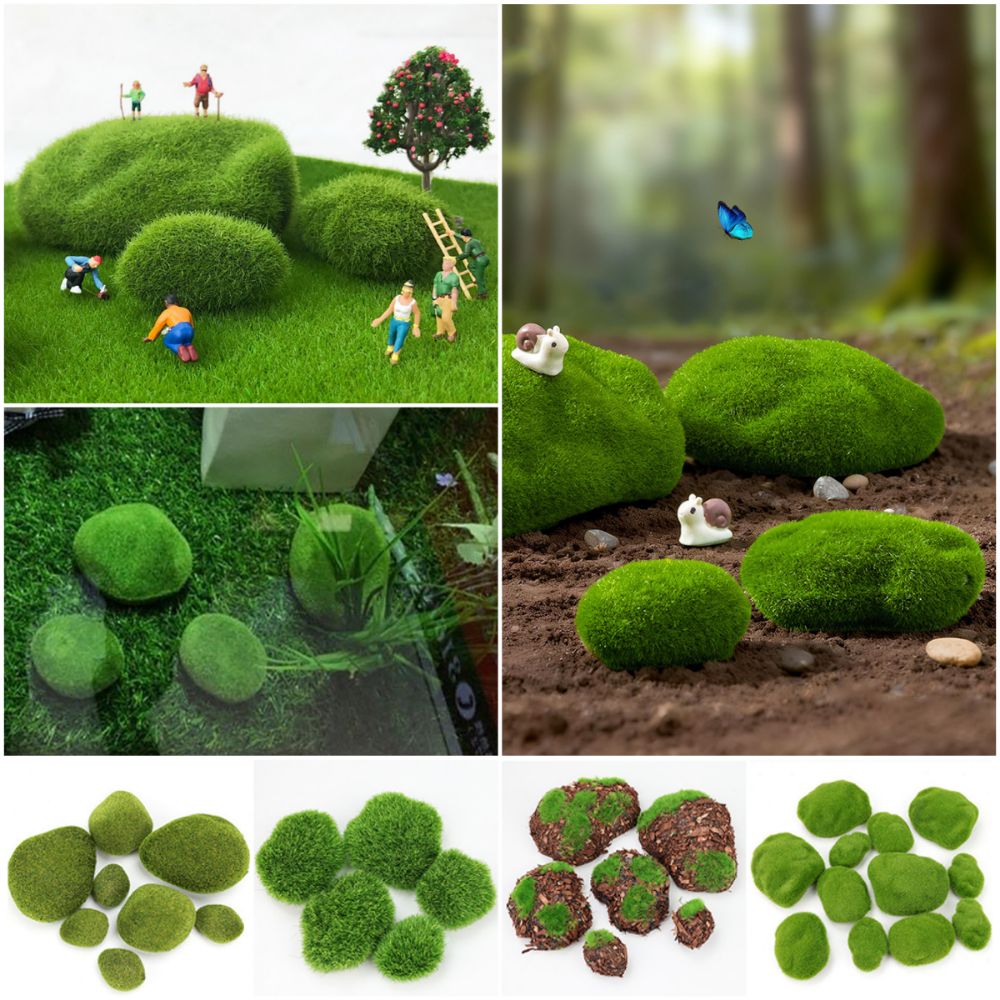 2/4/6/10PCS Green Artificial M - Planted Aquarium With Rocks 评论和价格
